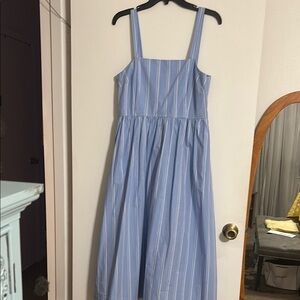 Blue Striped Sleeveless Dress